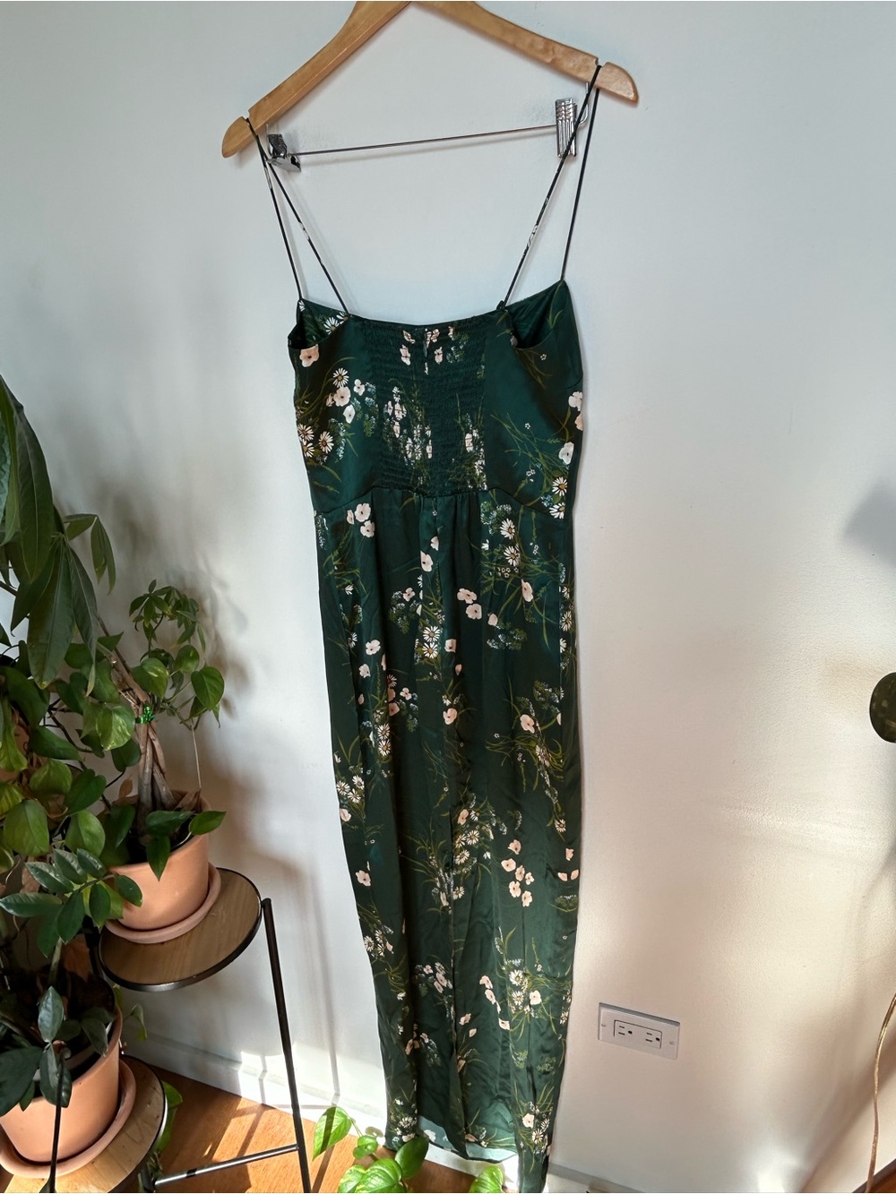 Reformation Frankie Floral Silk Maxi Dress in Buena Green Size 8 - Picture 13 of 16